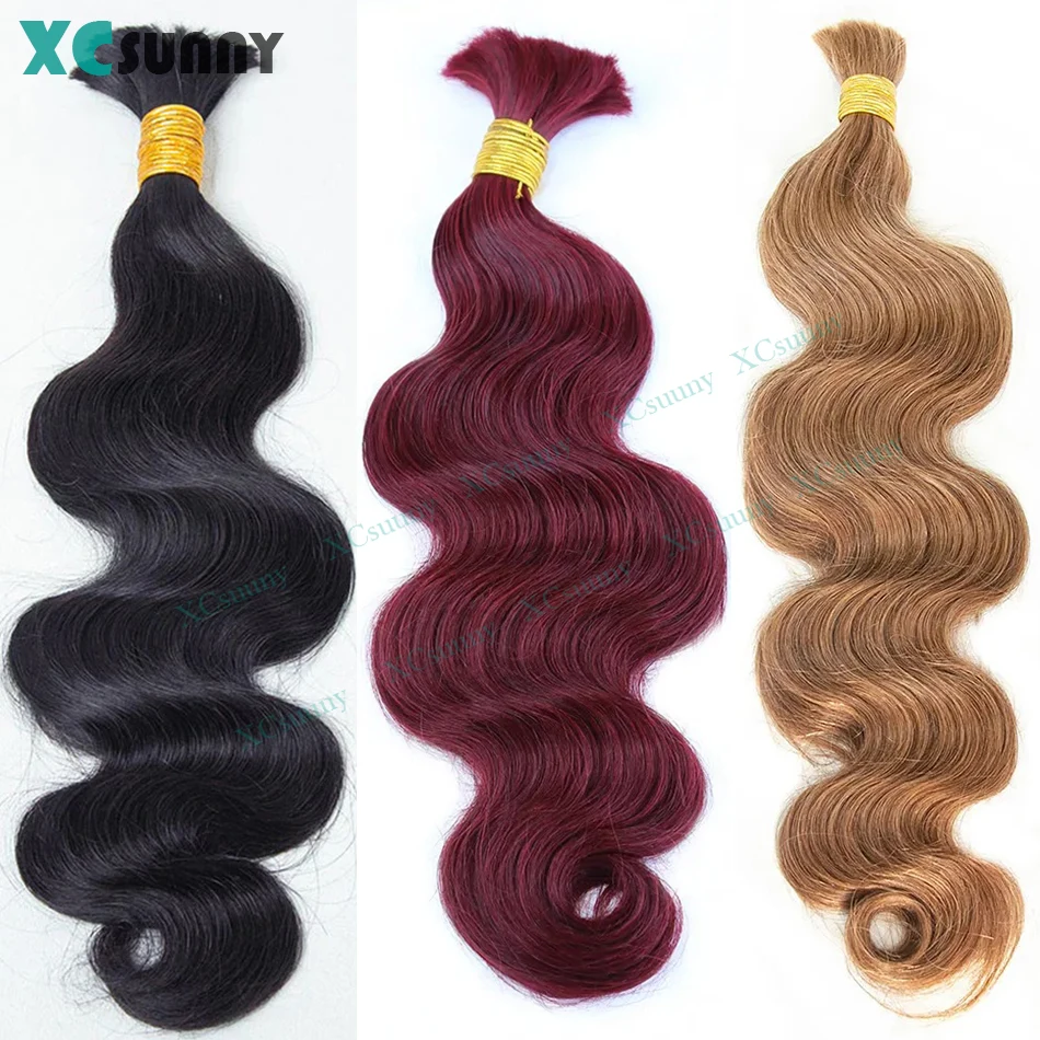 Bulk Human Hair Body Wave Bulk Human Hair For Braiding 27 99j Bulk Hair Bundles Wholesale For Boho Knotless Braids