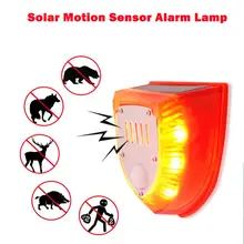 Sensor de movimento solar lâmpada alarme para repelente animal sirene solar cão latindo tiros sirene alarme à prova dwaterproof água para segurança em casa