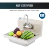 Commercial Hand Wash Sink, 17x15 Inch Wall Mount Kitchen Sink for Restaurant Bar RV Bathroom Laundry Room 3