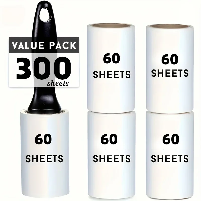 Extra-Sticky Lint Roller for Pet Hair Removal 60 Sheets/Roll,Ideal for Dog & Cat Owners,Perfect for Clothes & Furniture Cleaning 1