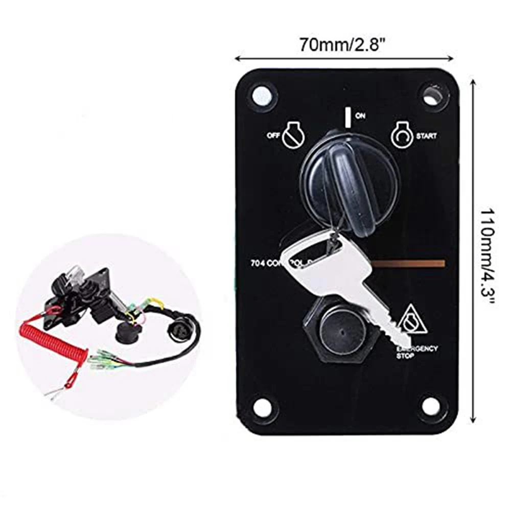 ​Outboard Single Engine Key Switch Panel Assembly On-Off-Start 704 Control Box for Yamaha Outboard Yacht 704-82570-08-00