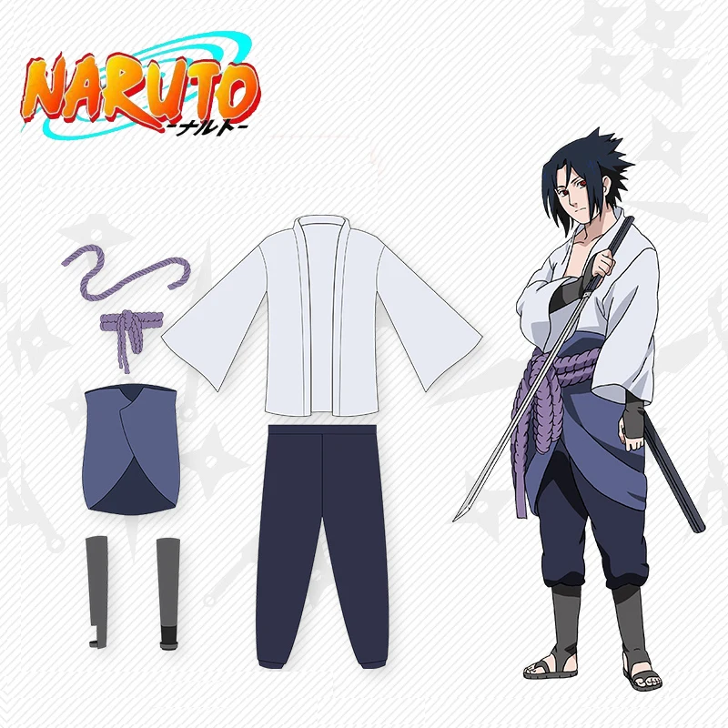 Anime cosplay trajes uchiha sasuke uzumaki shippuden terceira geração  roupas festa de halloween calças cintura corda handguard