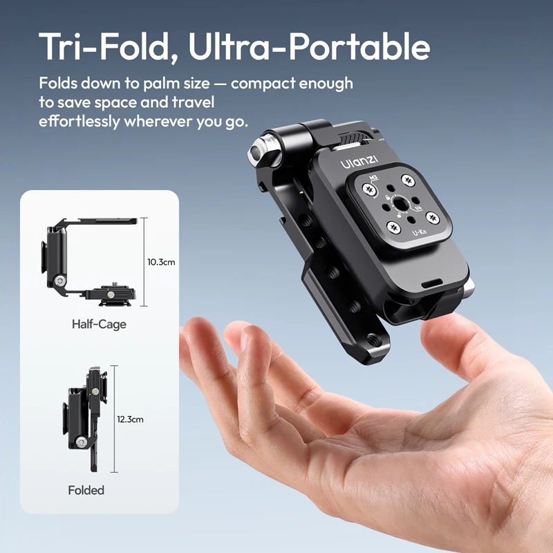 Ulanzi XJ01 Uka Universal Foldable Camera Cage 2-in-1 Handle Cage for Camera Tripod Gimbal Phone Clamp Photography Light Vlog - Ảnh 3