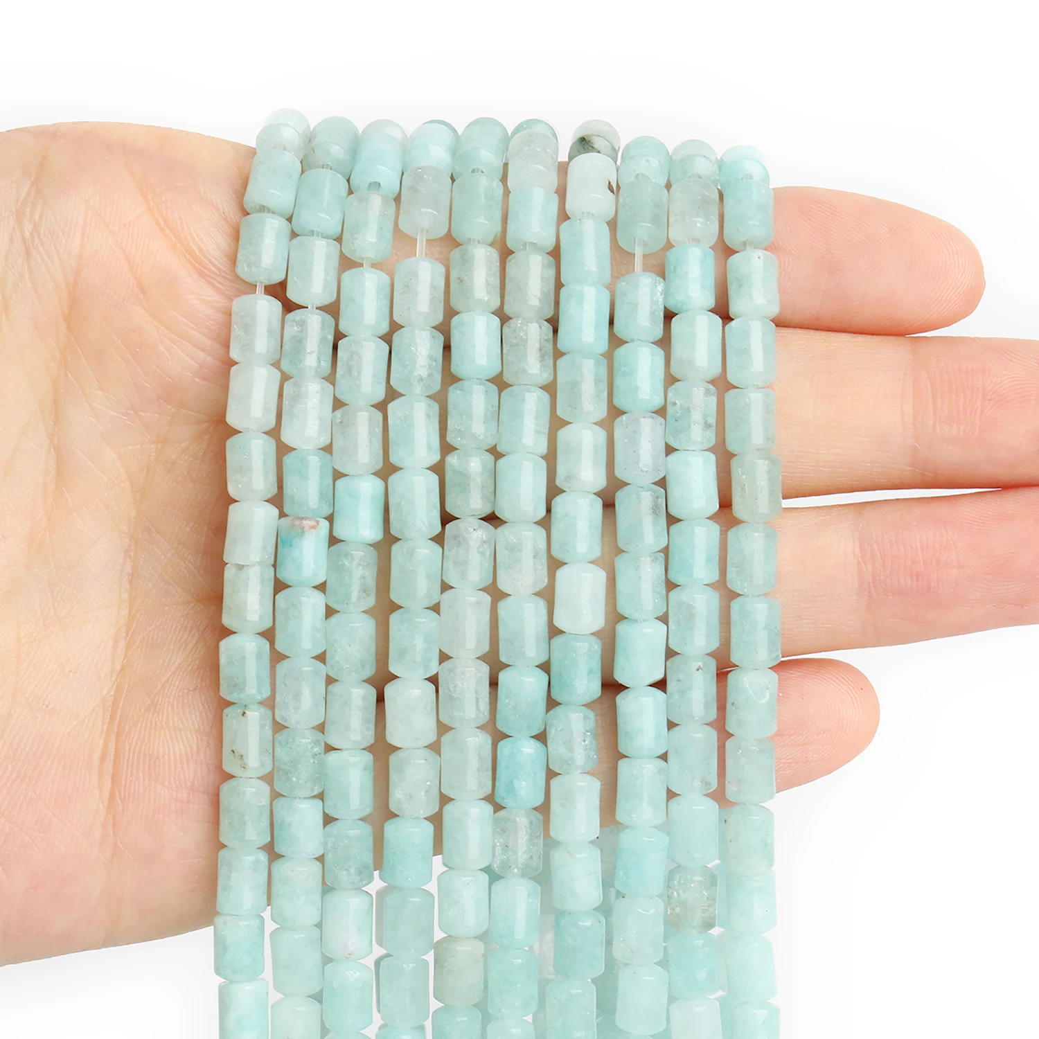 6x4mm Zylinder Naturstein Perlen Jade Amazonit Spalte Lose Spacer Perlen Für Schmuck Machen Liefert Diy Charms armband 15'' – Detail 11