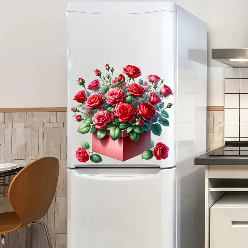 Toilet Seat Stickers Toilet Wall Stickers Toilet Stickers Vinyl Stickers A Box of Red Roses Self-Adhesive Toilet Stickers Wall Decal Removable Reusable PVC Sticker for Toilet Lid Bathroom Decor