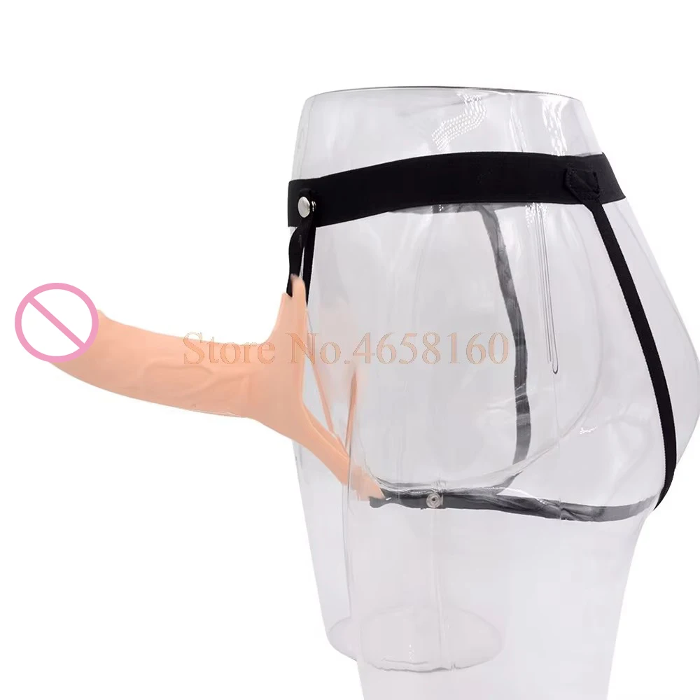 Full Silicone Strappy Hollow Penis Extender Strapon Dildo Silicone Strap on Dildo with Harness Kit Sex Toys for Men No Vibration dildo sex toys