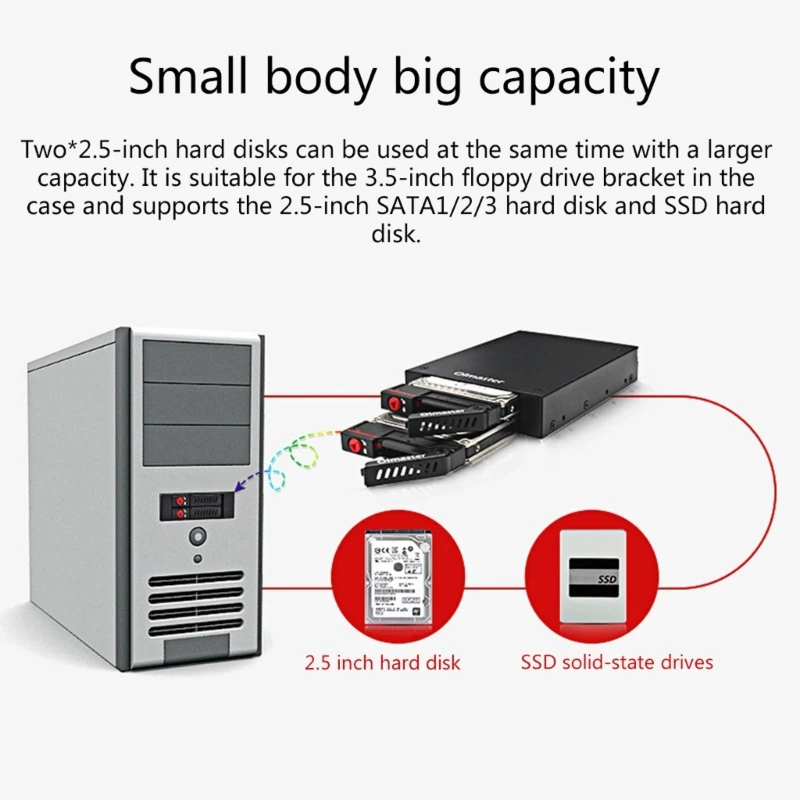 Oimaster-gabinete de Disco Rígido Interno Rack Móvel Sata Hdd Ssd 25 Bays Drop Ship - Imagem 2