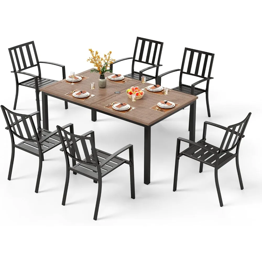 7-Piece Outdoor Metal Dining Set 6