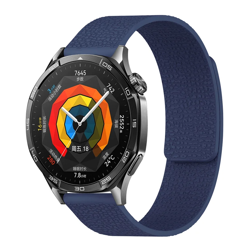 Lychee Pattern Magnetic Loop Silicone Strap - Elegant 18mm/20mm/22mm Band