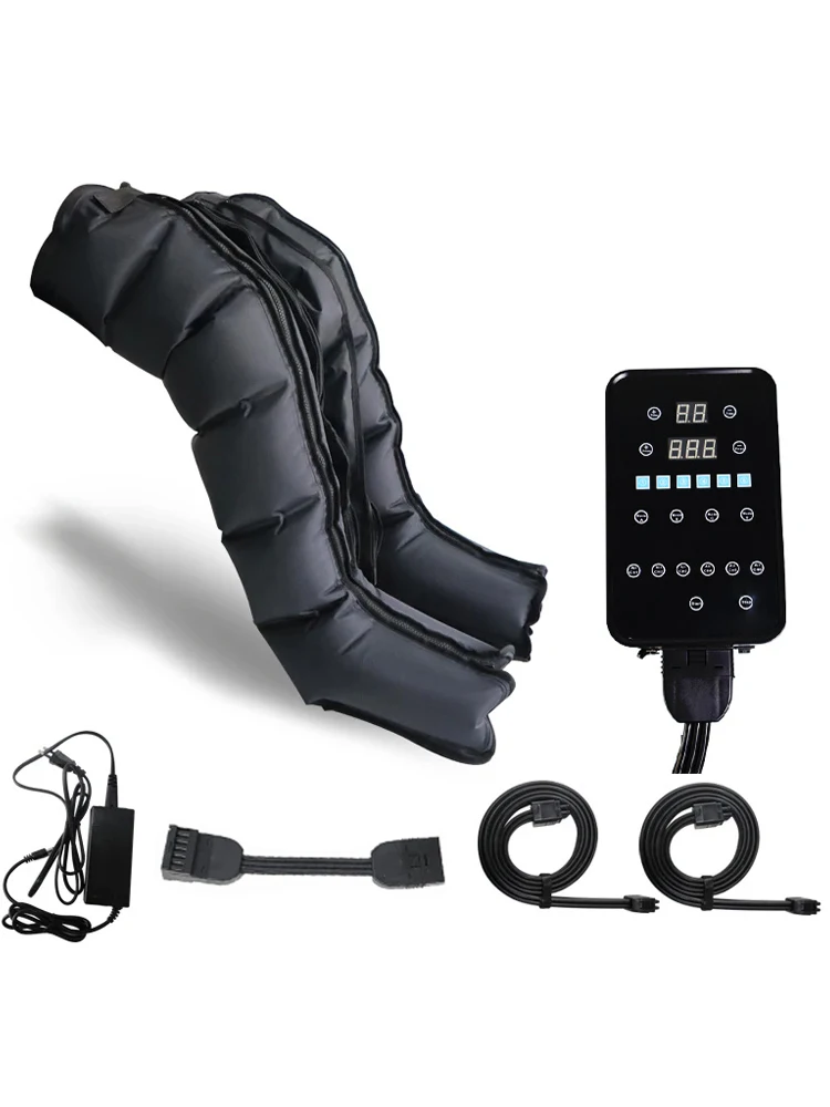 Botas neumáticas de compresión de aire XXL para piernas con 6 bolsas de aire, versión de tamaño ampliado, sistema de masaje de drenaje linfático para todo el cuerpo_voghion.com