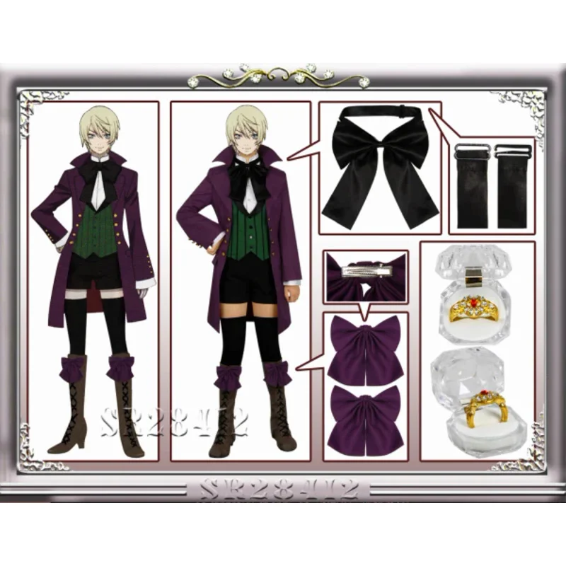 

Anime Black Butler Season 2 Earl Alois Uniform Trancy Cosplay Party Costume Custome With Ring