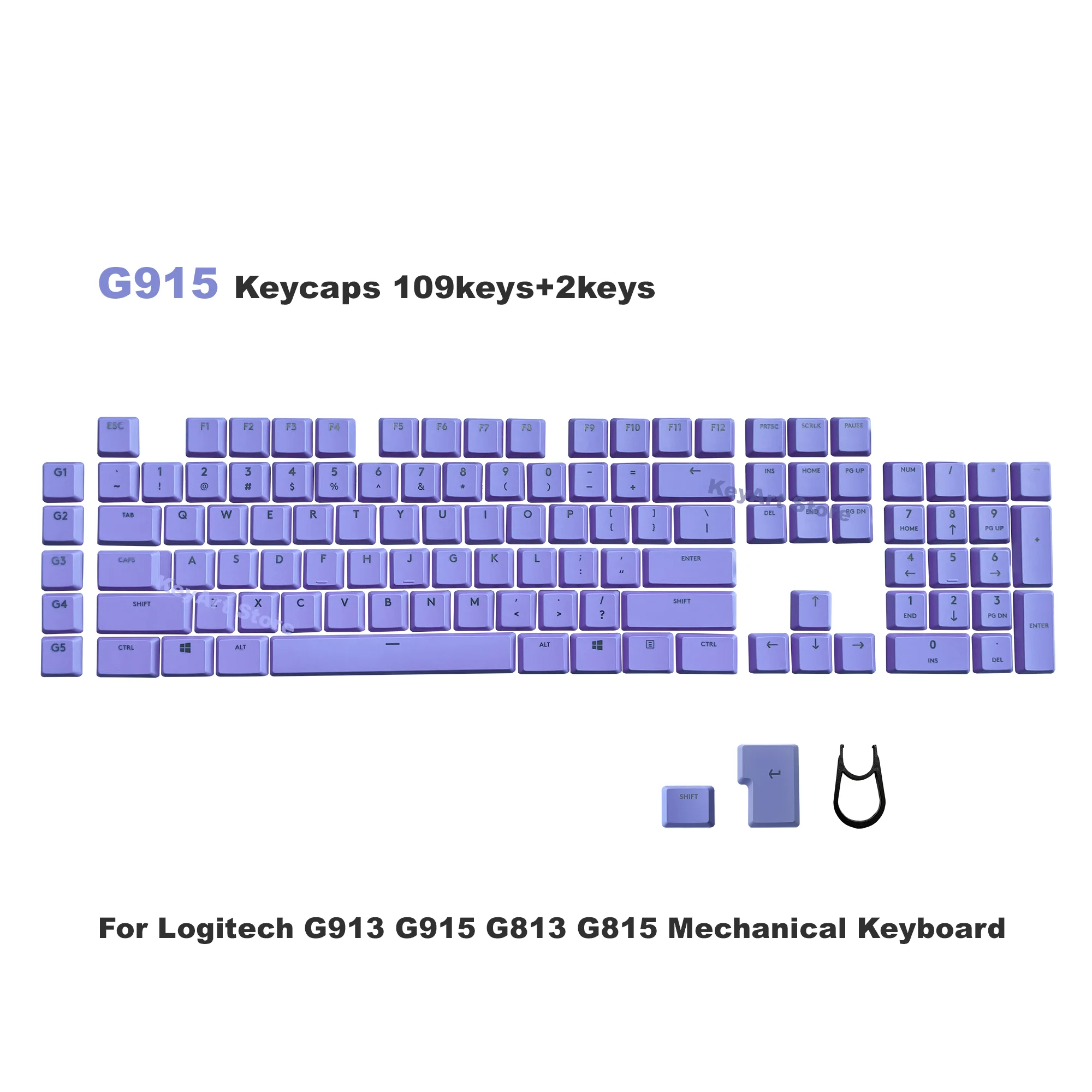 G915 백라이트 퍼플 키캡 109키 로지텍 G913 G915 G813 G815 G915TKL US EU 기계식 키보드용 교체 키캡, 키캡만 포함