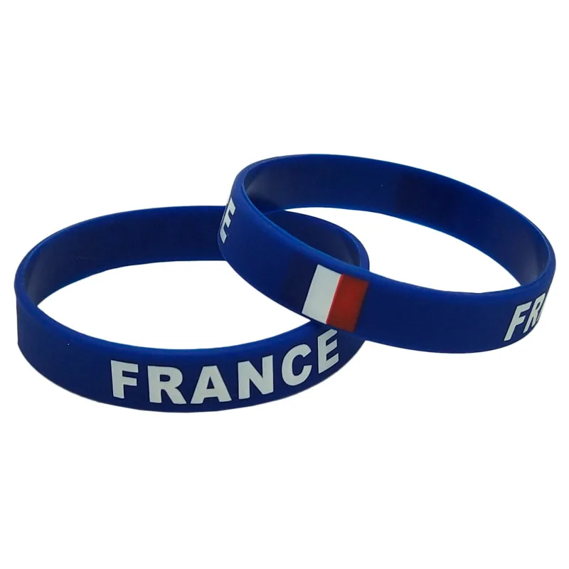 

1PC France French Flag Silicone Wristband Blue Football Sports Souvenir World Cup Silicone Rubber Bracelets&Bangles Gifts SH220