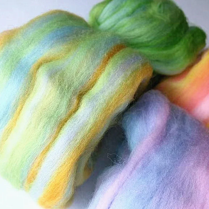 Wool Felting Kit Felt Fabric Sheet Needle Felting Wool 10g/20g/50g/100g Felting Wool Fibre Felt Fabric Felt Craft Toys Handmade Felting Craft Wool Kit