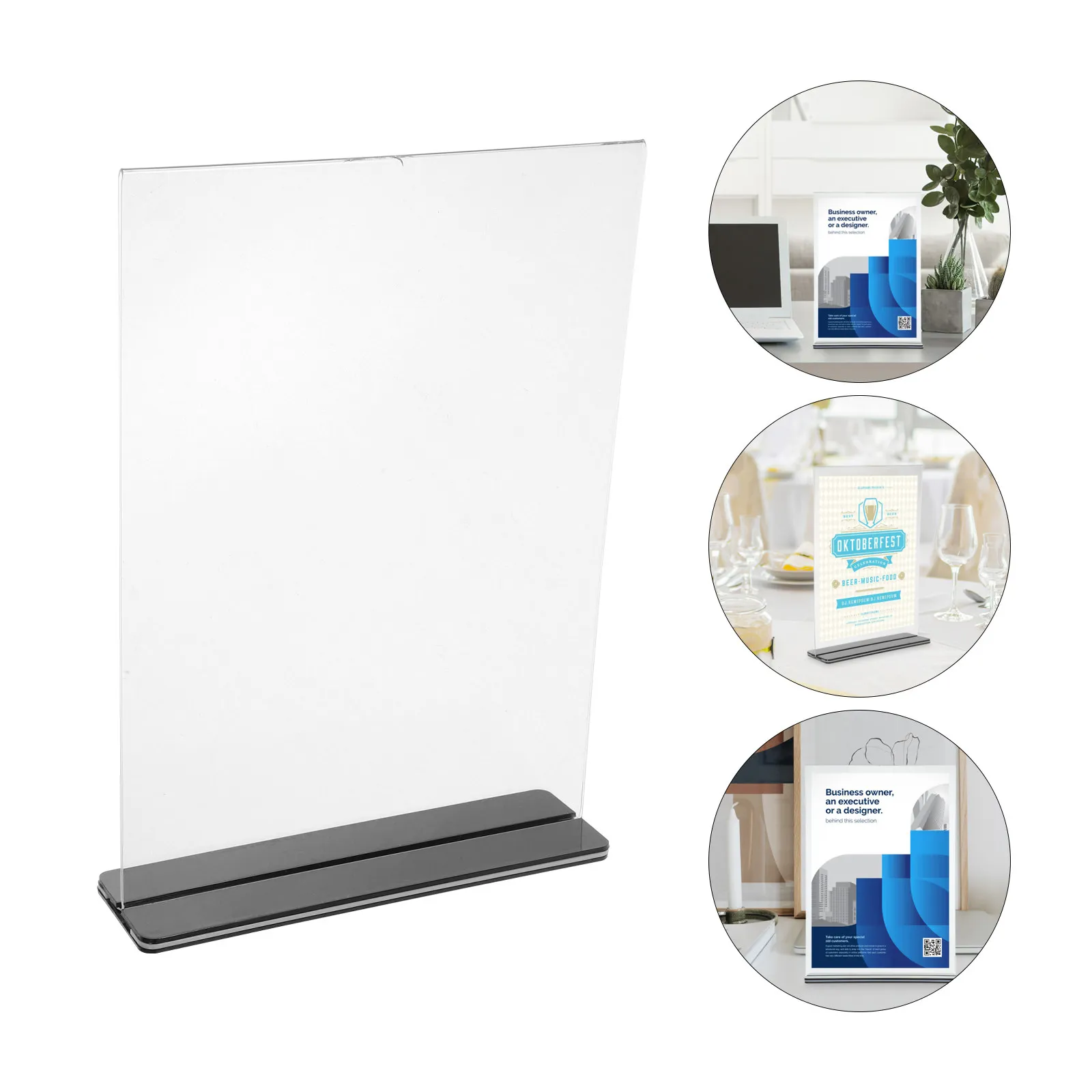 A4 크기 T자형 아크릴 사인 홀더 양면 메뉴 디스플레이 랙 가격표 스탠드 레스..
