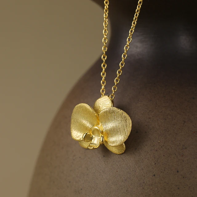 Phalaenopsis Orchid Handmade Silver Necklace - Image 2