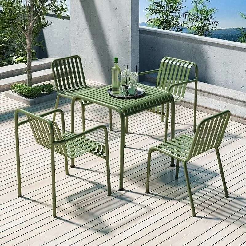 Portable Camping Chair Outdoor Restaurant Furniture Garden Chairs Wrought Iron Household Hotel Living Room Chair