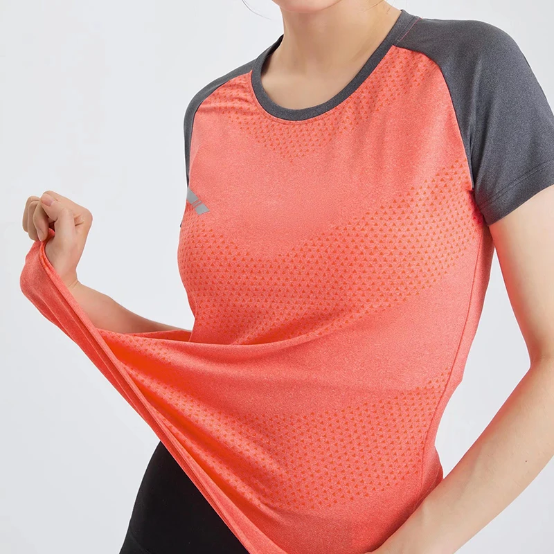 2023 Summer Sports T-shirt Training Fitness Clothes Women's Short-sleeved Sweating Non-stick Body Icy Breathable Yoga Top