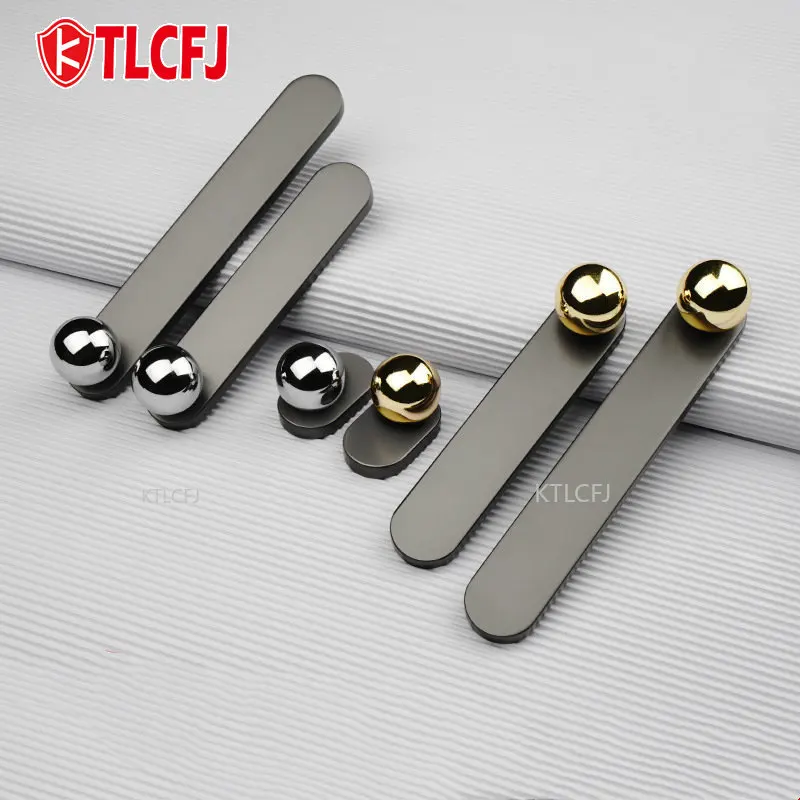 

Ktlcfj Zinc Alloy Modern Gold Handles for Cabinets and Furniture Black Chrome Cupboard Pulls Drawers Kitchen Drawer Knobs