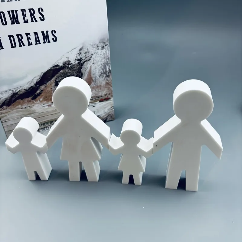 DIY 4 People Plaster Candle Aromatherapy Silicone Mold Creative 4 People Desktop Decoration Decoration Drip Mold