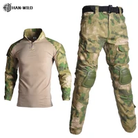 Uniform Clothes Suit Tactical Combat Suits Camo Men Clothes Men Clothing Shirt+Cargo Pants Knee Pads 8XL 1
