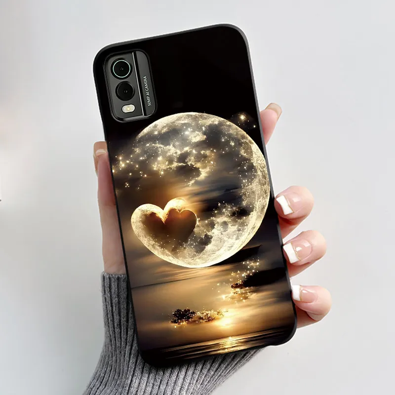 Astronaut Pattern Shockproof Black Jelly Case with Soft Bumper Cover