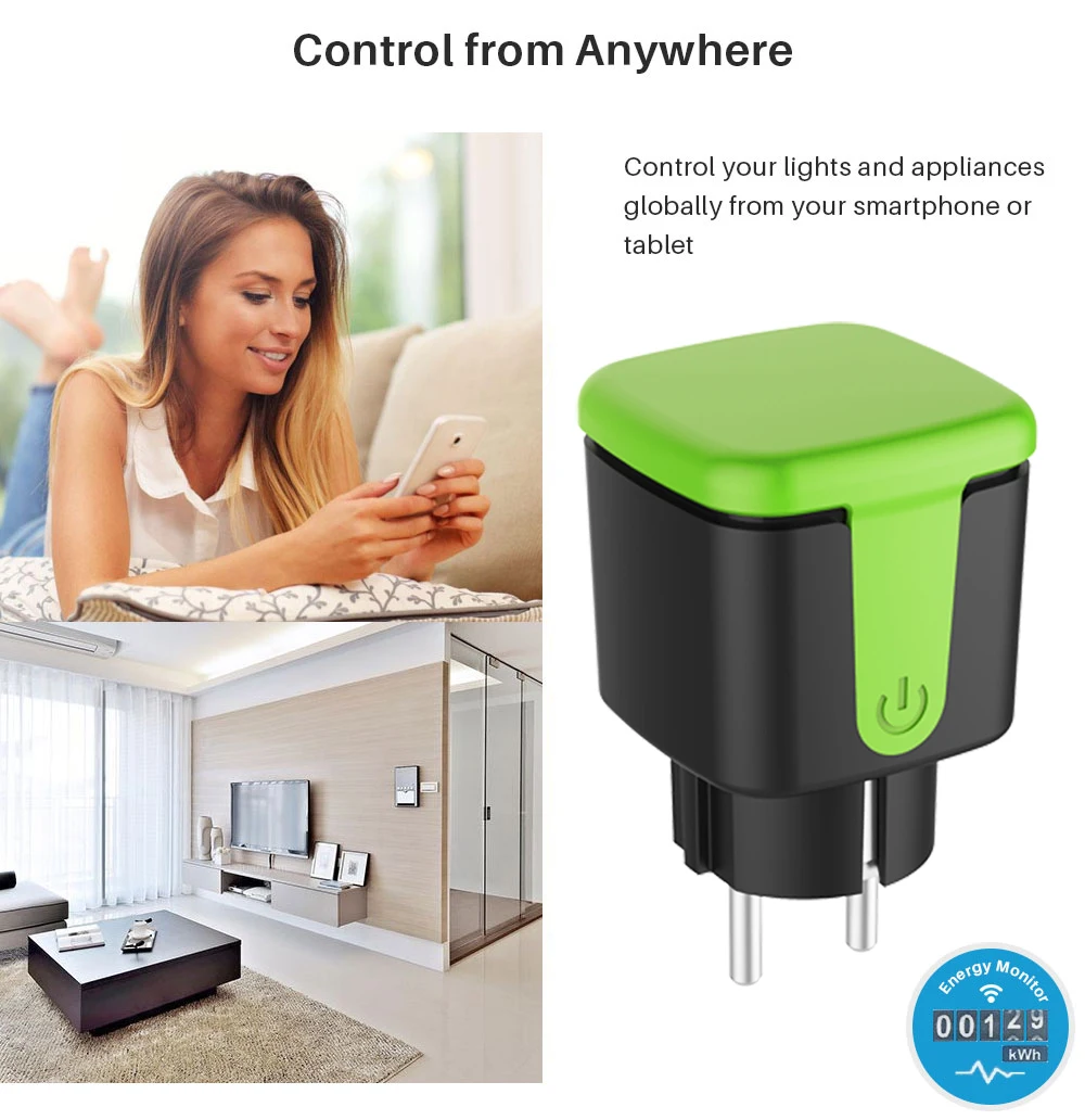 16A Wifi Tuya Smart Plug Socket EU Outdoor Plug 100-240V  IP44 Waterproof Wireless Socket Plug Works With Smart Life Alexa