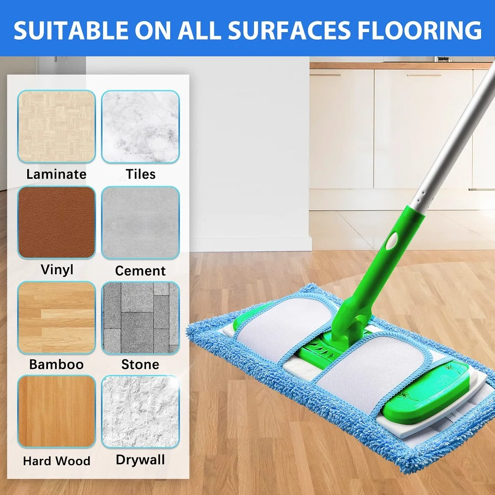 1/2PCS Microfiber Floor Mop Pad for Swiffer Sweeper Mop Cloths/Pads Wet and Dry Flip Mop Washable Reusable Cleaning Tools