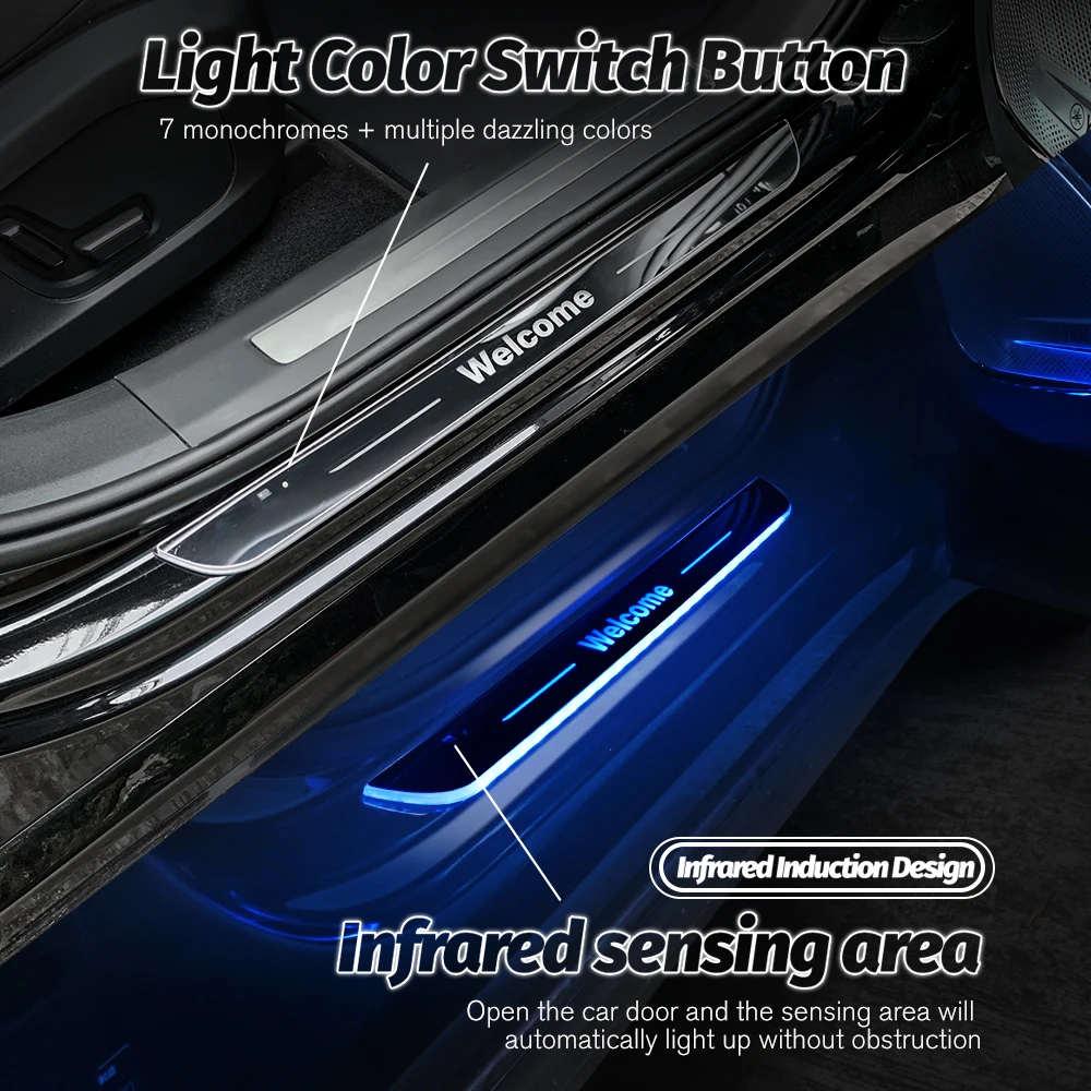 For Lancia Musa 350 2008-2013 Car Door Sill Light LED 2010 2011 2012 Welcome Threshold Pedal Lamp Accessories