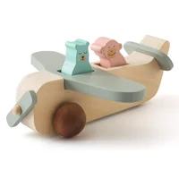 Baby Wooden Plane Toy Plane Model Manned Building Blocks Toy Woodiness Adornment Toy Blocks The Baby Educational Baby Toys Gifts 1
