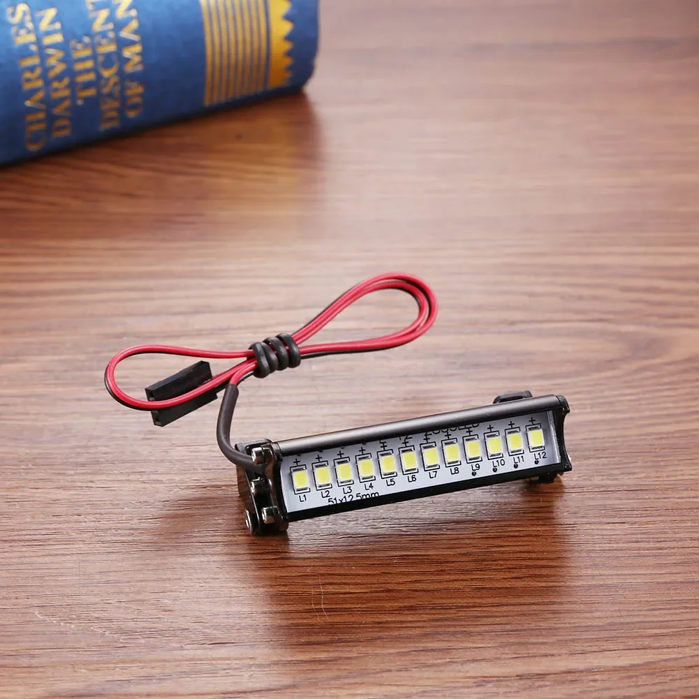 55mm RC Car LED Light Bar 1:10 RC Climbing Car Model Part 12 LED Hight Bright Light Model Truck Roof Lamp Bar RC Car Accessories