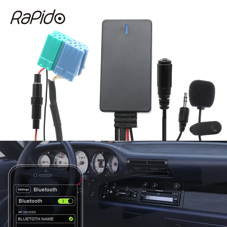 Bluetooth Aux In Audio Adapter A2DP Kabel Interface Für Radio Alpine KCM-123B M-BUS 9501 9503 9823 9825 8Pin