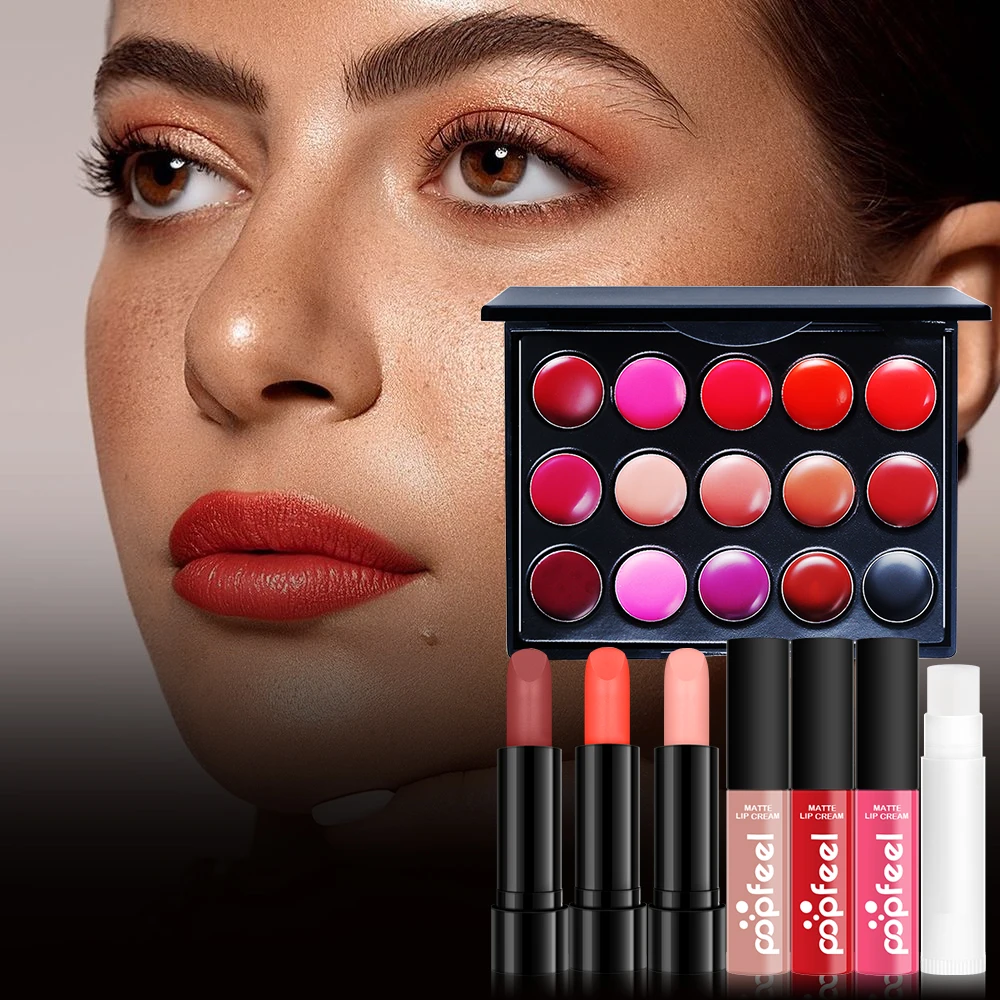 POPFEEL Favorites Surprise Makeup Kit Makeup Gift Set for Women, Lipgloss Eyeshadow Foundation Lipstick Blush Primer 5