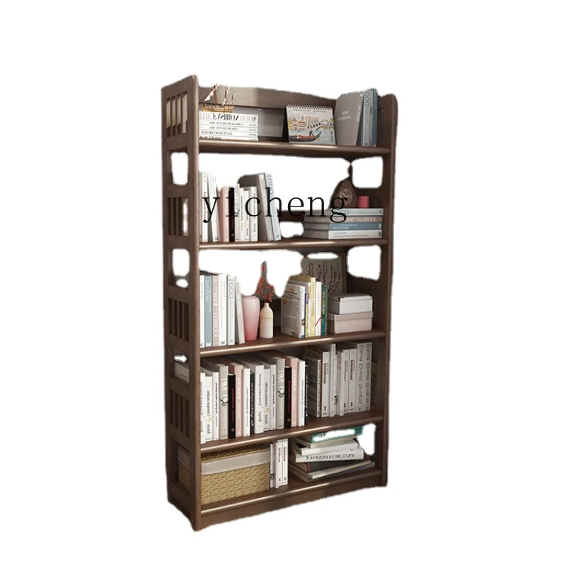 

ZC Solid Wood Bookshelf Floor Living Room Storage Rack Bedroom Storage Shelves Student Household Multi-Layer Children's Bookcase