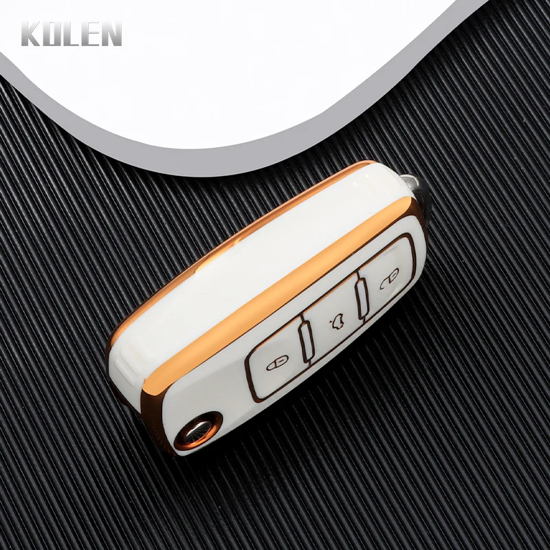 Фото Новый ТПУ чехол для автомобильного ключа для VW Volkswagen Polo Tiguan Passat Golf Jetta Lavida Skoda Octavia 2 3 защитный чехол с кнопками №5