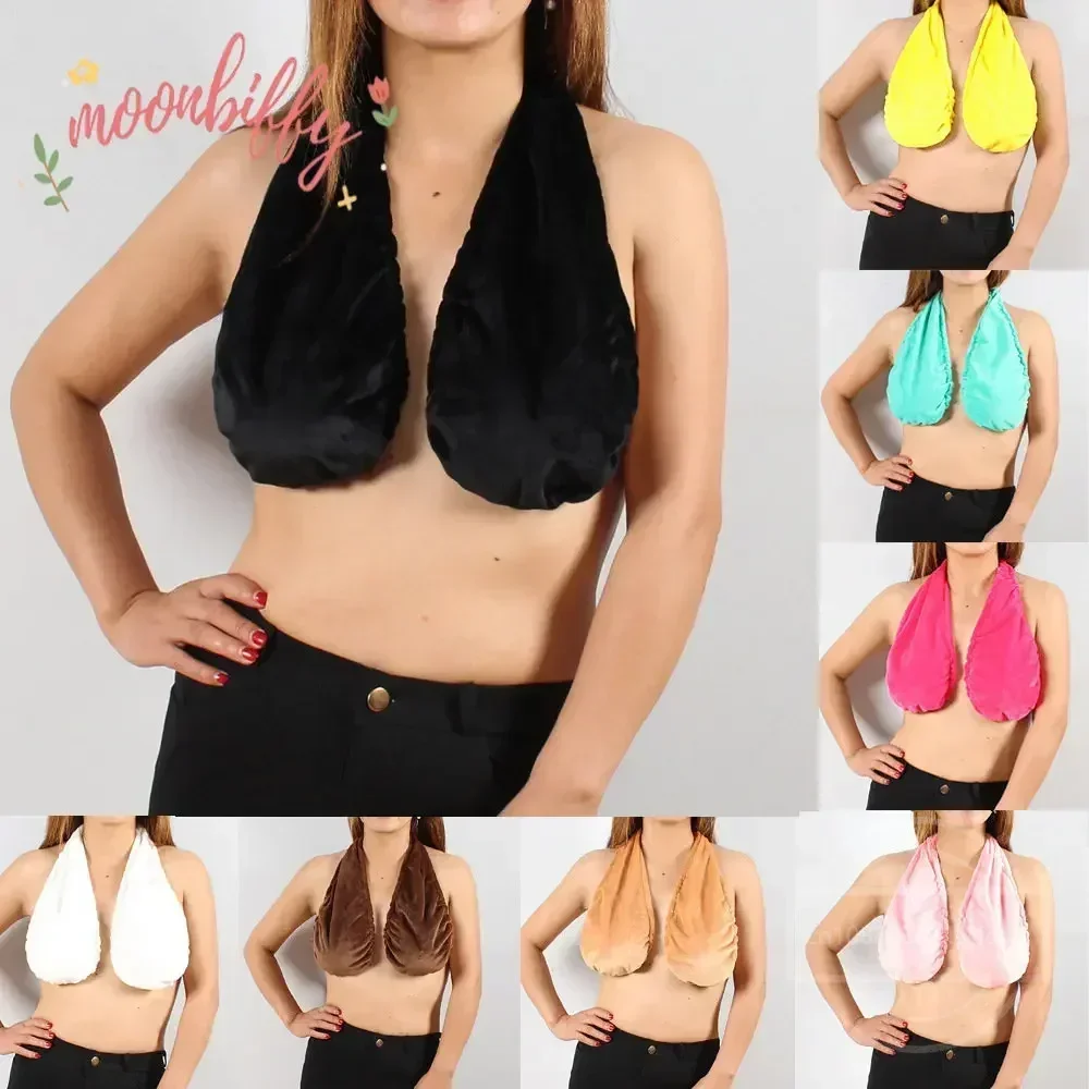 Halter Neck Bralette Candy Color Large Chest Towel Wrap Chest Pad Tube Top Bandeau Bralette Women's Underwear 2