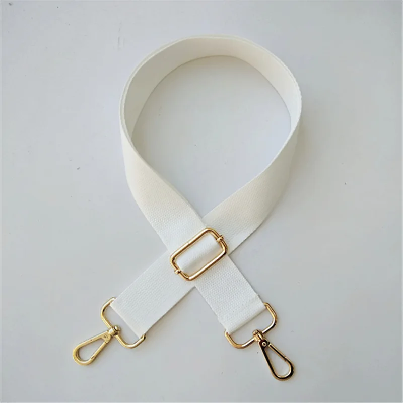Solid Color Gold Buckle Bag Shoulder Strap Classic Adjustable Replaceable Accessories Simple Minimalist Style Luxury Designer