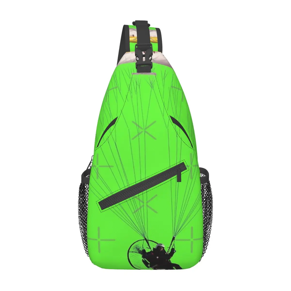 

Paramotor Chest Bag Retro With Zipper Mesh Bag Daily Cross chest bag Customizable