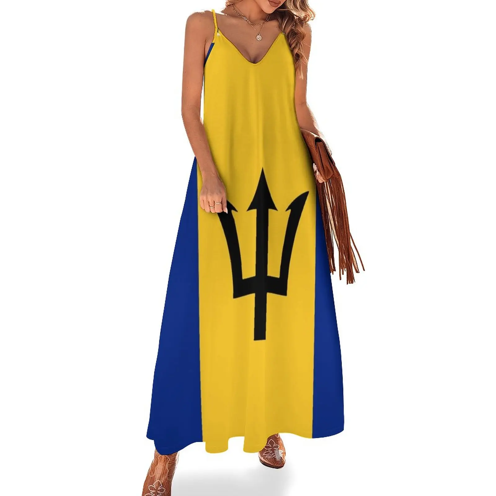 

Barbados Flag Sleeveless Dress Woman dresses evening dress women's summer jumpsuit summer dress daily