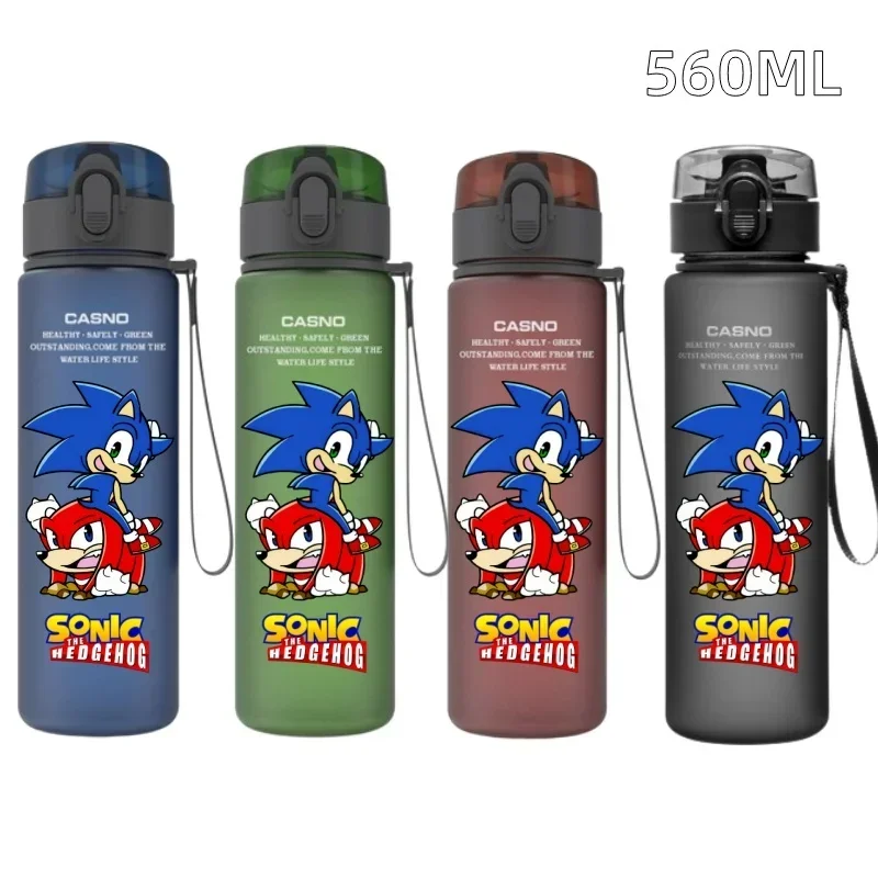 thumbnail image 1 of Nuevo diseño 560ML Sonic Hedgehog azul negro plástico PC a prueba de fugas taza de agua portátil para viajes al aire libre deportes regalo de vacaciones para niños, 1 of 5