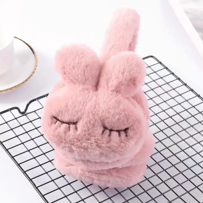 Winter Cute Closed Eyes Rabbit Earmuffs Girl Korean Version Cute Ear muffs Student Warm Ear Cover Parent-child Protection