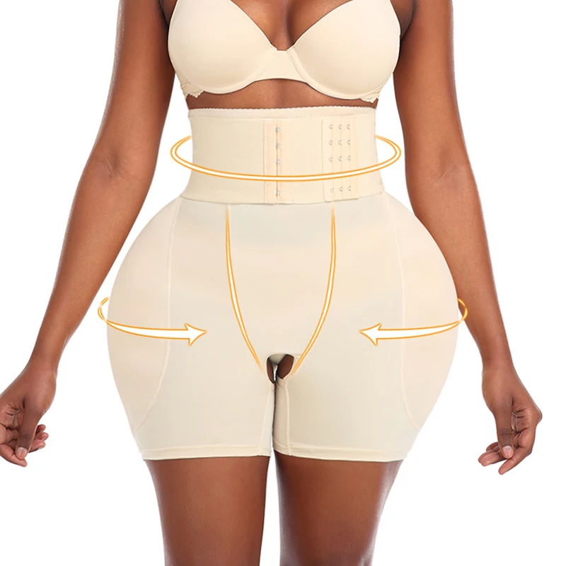 

Women Booty Shapewear with Wrap Belt Hip Dip Pads Enhancer Tummy Control Butt Lifter Panties Padded Shorts Sexy Hourglass Shaper