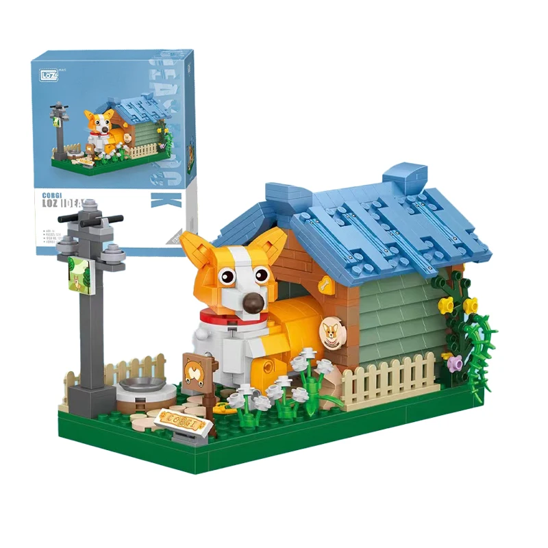 Building Block New 2023 LOZ Corgi Animal House Friends Set 534pcs