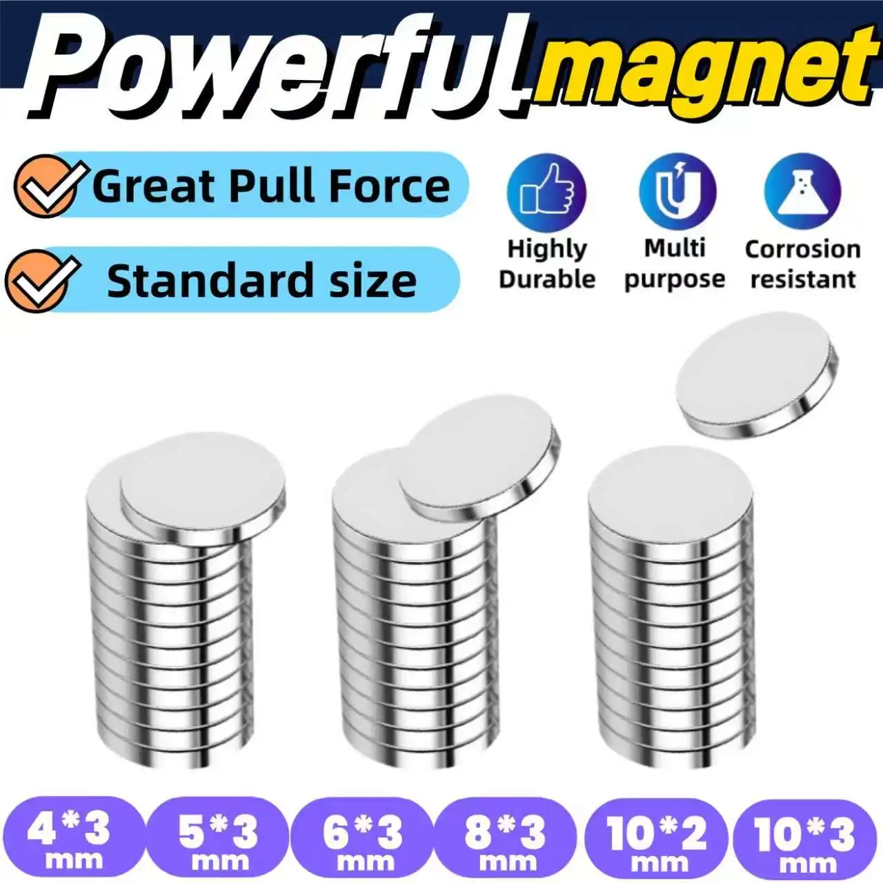 Versatile Miniature Round Magnets - Perfect for Home, Crafting, and Office Use