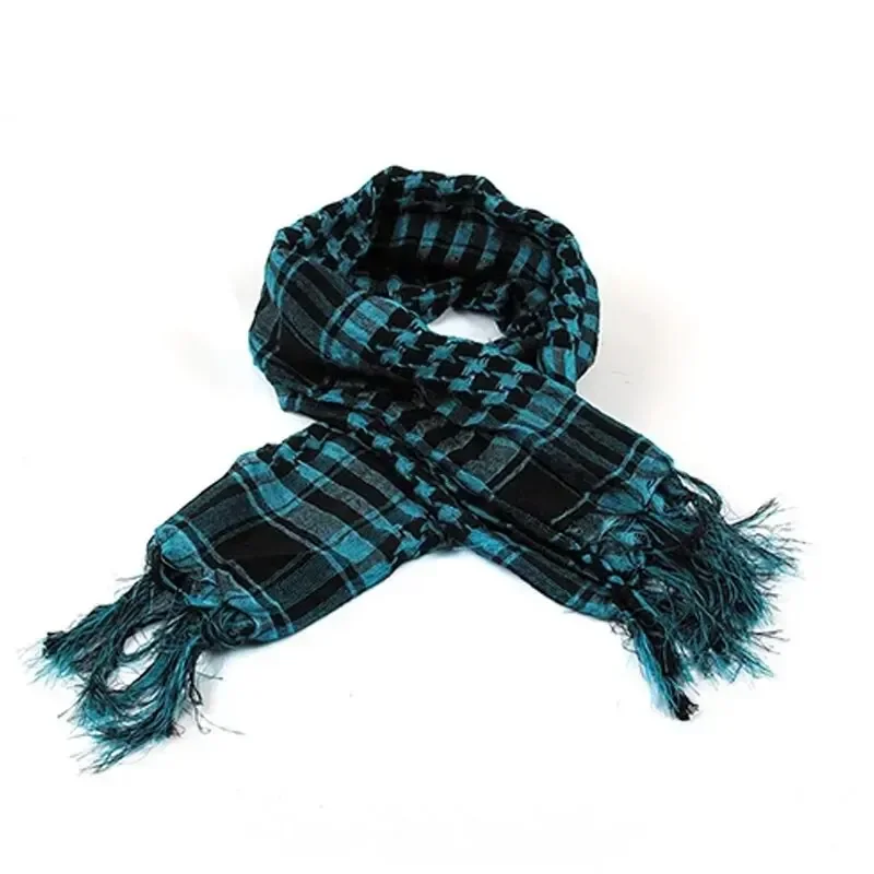 Square Scarf Arab Muslim Shawl Plaid Stripe Printed Outdoor Wind and Sand Neck Cover