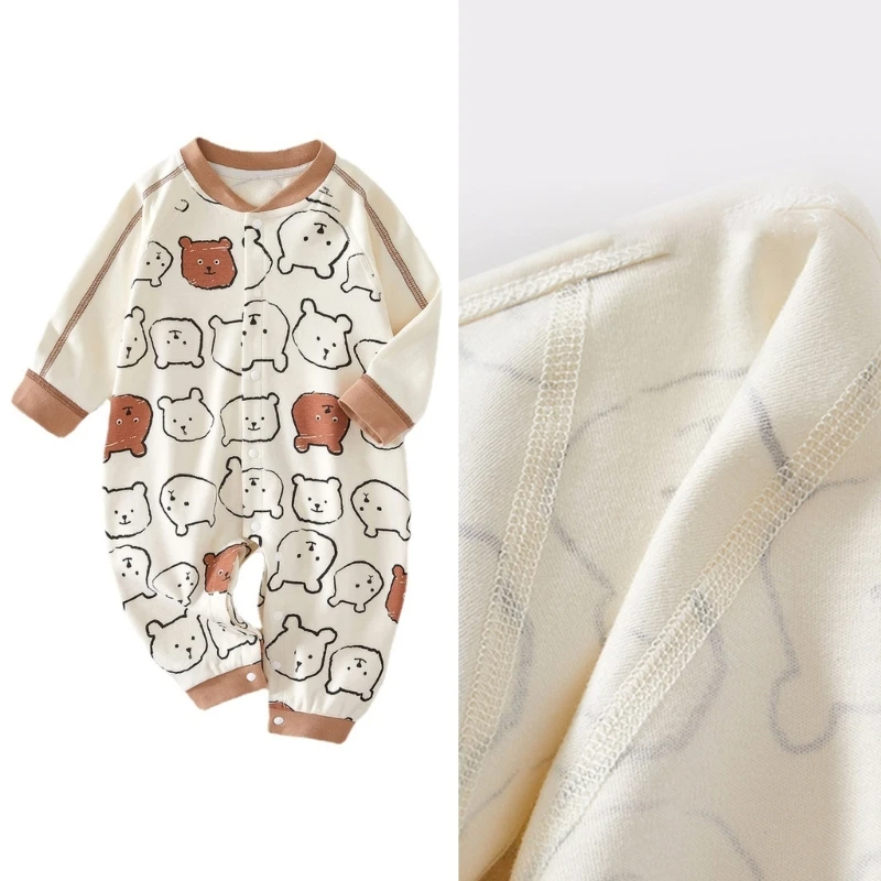 

Baby Clothing Onepiece Outfit Long Sleeve Romper Spring Autumn Jumpsuit Bear Pattern for Infant Toddler Boys & Girls