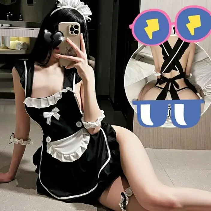 

Sexy Maid Outfit Halloween Cosplay Costume Women French Servant Lolita Babydoll Dress Uniform Suit