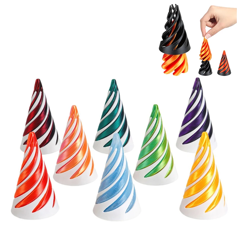 3D Printed Spiral Cone Toy Impossible Pyramid Passthrough Sculpture 3d printed toy pyramid toy