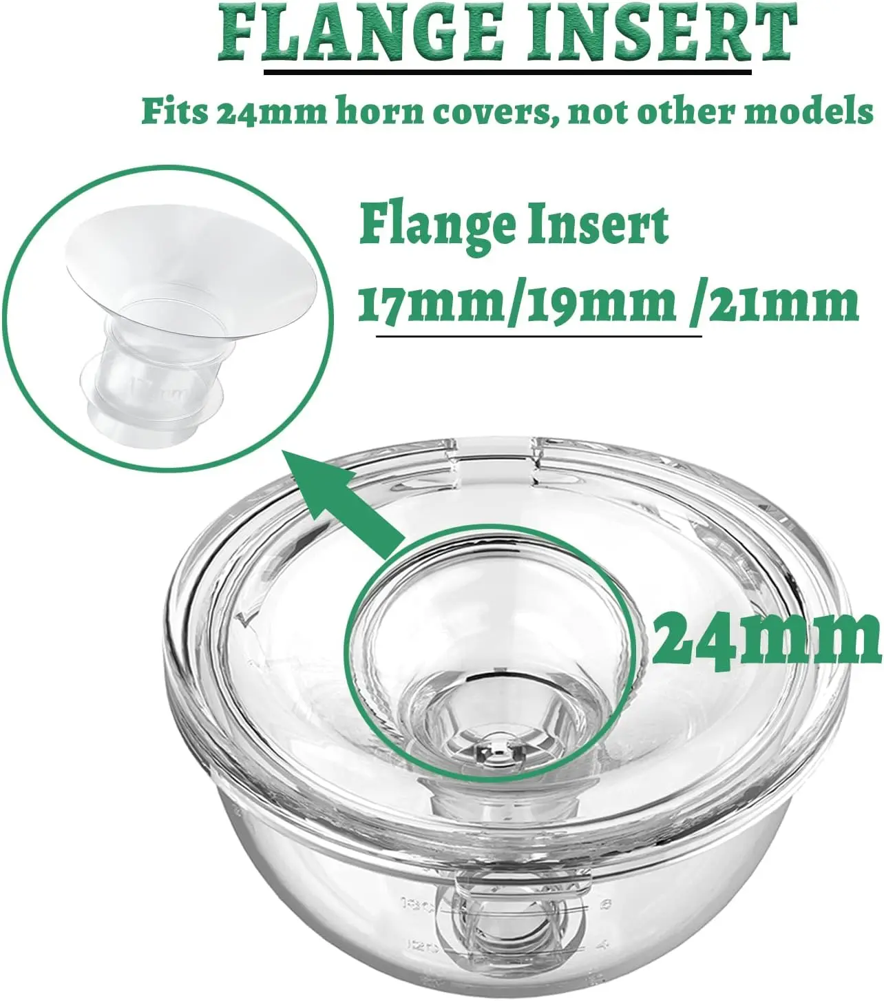 Flange Insert 17/19/21mm,Compatible with Medela/S9/S10/S12/S9pro/S12pro,Wearable Breast Pump Shield/Flange Inserts 2