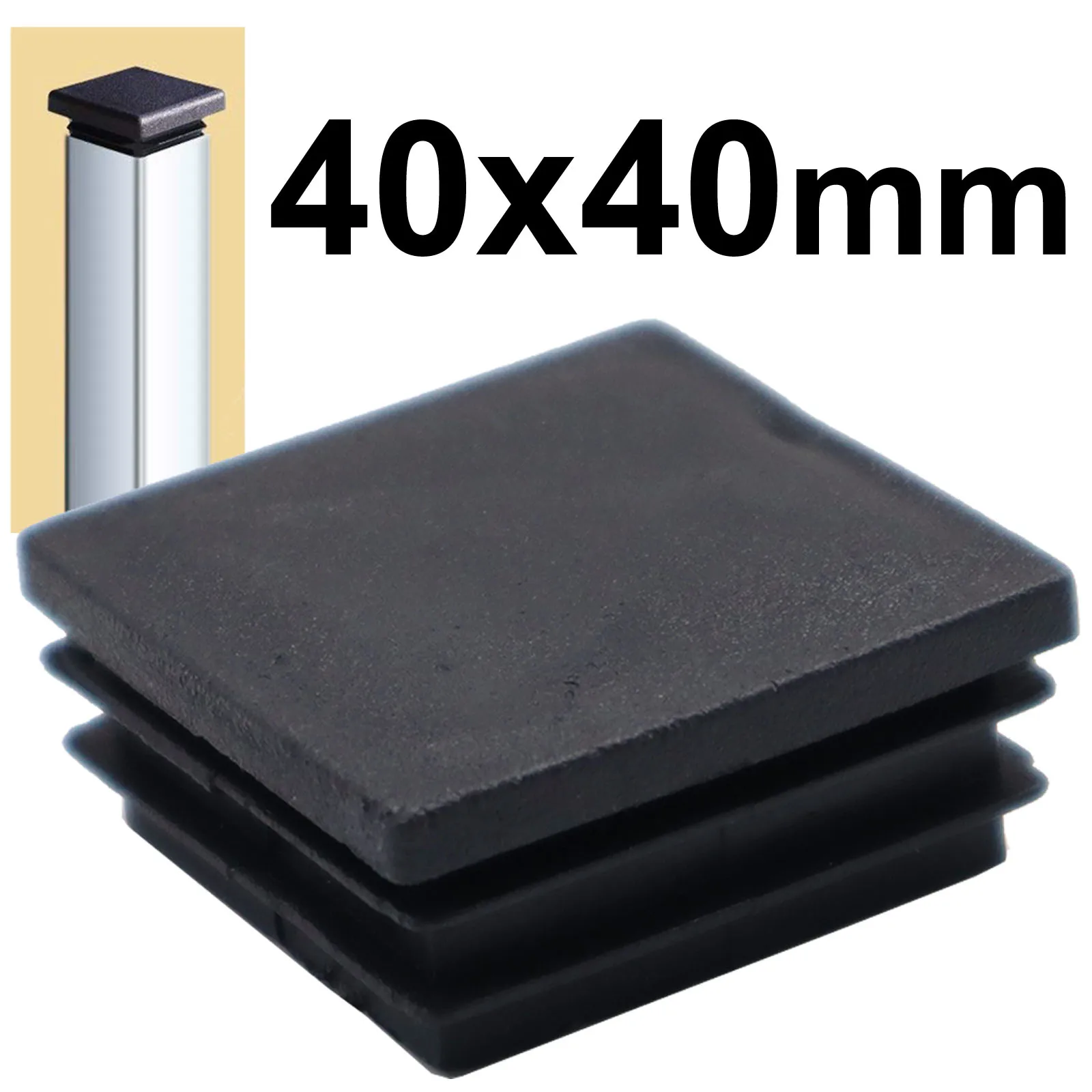 Plastic Square Plugs 20Pcs 40mmX40mm Home Furniture Table Feet Covers Pipe Anti-Slip Chair Leg Caps Scratch Floor Protector Pads